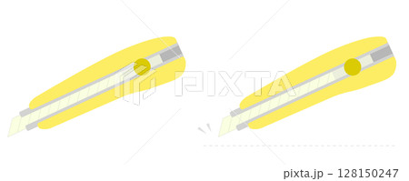 黄色いカッターナイフのイラスト 128150247