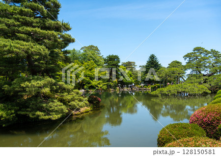 Scenic view of Kenroku-en Garden near Kanazawa Castle, Japan Scenic view of Kenroku-en Garden near Kanazawa Castle, Japan 128150581