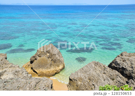 沖縄 久高島 中城湾 沖縄 久高島 中城湾 128150653