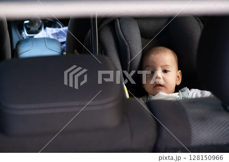 Cute Baby in Car Seat Safety Concept 128150966
