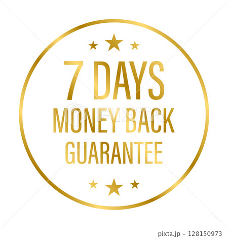 7 days money back guarantee icon vector for graphic design, logo, website, social media, mobile app, UI illustration 128150973