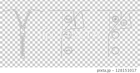 ファスナーとボタンとスナップボタンのイラスト ファスナーとボタンとスナップボタンのイラスト 128151017