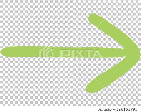一本線の手書き矢印のイラスト2(緑) 一本線の手書き矢印のイラスト2(緑) 128151793