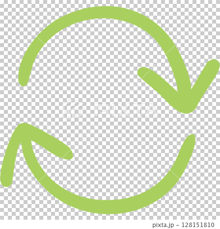 Illustration of a single-line hand-drawn arrow 19 (green) 128151810