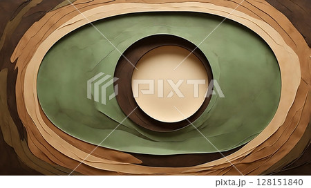 Abstract layered concentric shapes in shades of brown green and beige create a tunnel vision effect Abstract layered concentric shapes in shades of brown green and beige create a tunnel vision effect 128151840