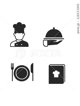 Restaurant vector icon set stock illustration 128151945