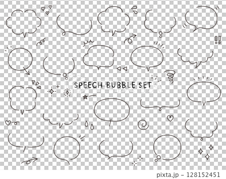 一組簡單的語音氣泡向量插圖。語音氣泡,框架,時尚,塗鴉 一組簡單的語音氣泡向量插圖。語音氣泡,框架,時尚,塗鴉 128152451