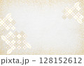 抽象的な紫陽花柄の和紙テクスチャ_和モダンフレーム背景素材 128152612
