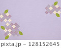 抽象的な紫陽花柄の和紙テクスチャ_和モダンフレーム背景素材 128152645