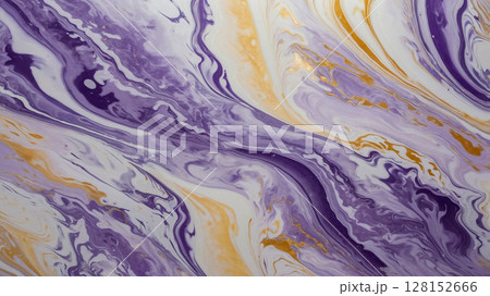 A purple and gold swirl pattern, with the purple being the dominant color. The gold accents add a touch of warmth and depth to the piece. Scene is one of fluidity and movement 128152666