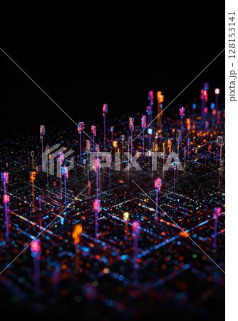 Digital Pixels Evolved Consciousness Micro Civilization Computer Screen 128153141