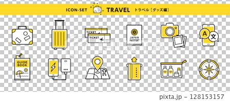 旅行圖示集（手提箱、護照、地圖、智慧型手機等） 128153157
