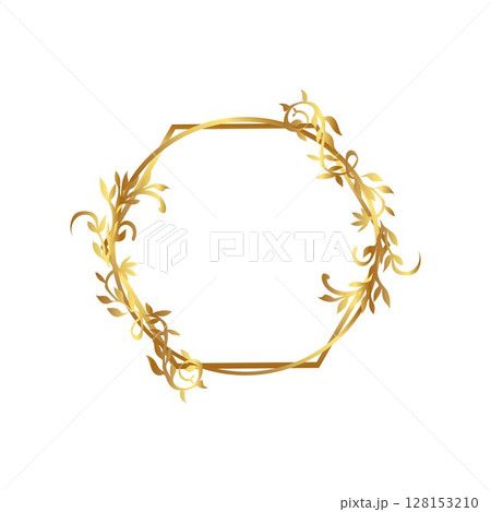 wedding golden frame golden Floral Branches And Flowers Hexagon golden Frame wedding golden frame golden Floral Branches And Flowers Hexagon golden Frame 128153210