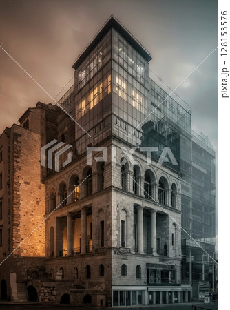Building Exists Multiple Time Periods Ancient Medieval Modern Future 128153576