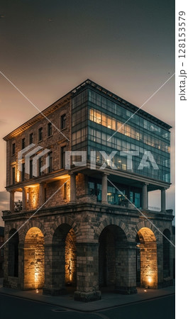 Building Exists Multiple Time Periods Ancient Medieval Modern Future 128153579