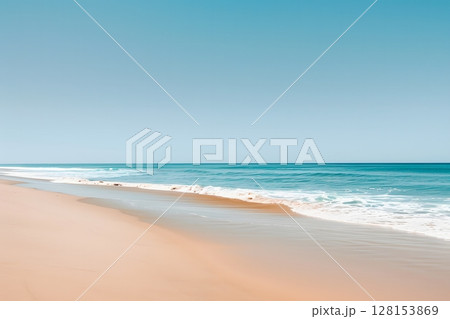 Clean beach, minimalistic. 128153869