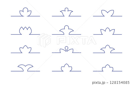 Line simple oriental style, arabic divider. Vector floral ornament for card, invitation, design. 128154085