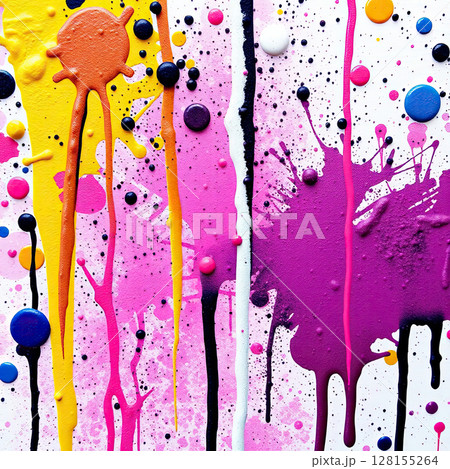 Multicolor liquid painting with expressive abstract style. 128155264