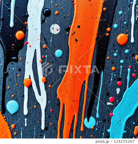 Creative background of contemporary art with flowing colorful shapes. 128155267
