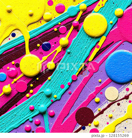 Creative background of contemporary art with flowing colorful shapes. 128155269