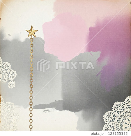 Old paper texture with colorful brush strokes and worn-out appearance. 128155555