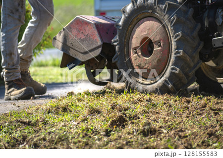 Earthworks, exterior works with machinery 128155583