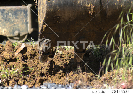 Earthworks, exterior works with machinery Earthworks, exterior works with machinery 128155585