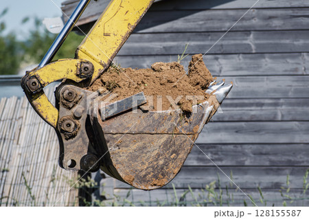 Earthworks, exterior works with machinery Earthworks, exterior works with machinery 128155587
