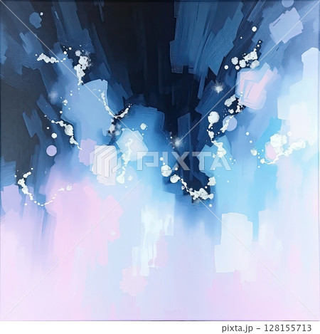 Tranquil artwork featuring flowing blue shades and spiritual symbolism. 128155713