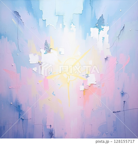 Contemporary spiritual art in peaceful blue hues and fluid patterns. 128155717