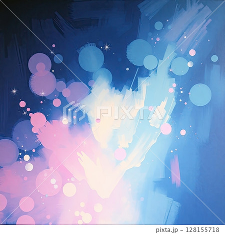 Contemporary spiritual art in peaceful blue hues and fluid patterns. 128155718