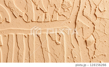 Cracked Sandy Beige Texture with Dry Clay Patterns , Natural Surface Background 128156266