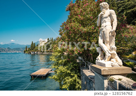 Lush Botanical Garden of Villa Monastero Overlooking Lake Como: Elegant Historic Estate Surrounded by Mediterranean Flora and Alpine Scenery Lush Botanical Garden of Villa Monastero Overlooking Lake Como: Elegant Historic Estate Surrounded by Mediterranean Flora and Alpine Scenery 128156762