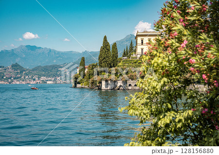 Lush Botanical Garden of Villa Monastero Overlooking Lake Como: Elegant Historic Estate Surrounded by Mediterranean Flora and Alpine Scenery Lush Botanical Garden of Villa Monastero Overlooking Lake Como: Elegant Historic Estate Surrounded by Mediterranean Flora and Alpine Scenery 128156880