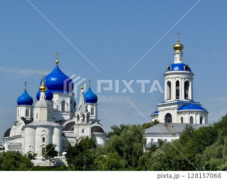 Orthodox church against the blue sky in Vladimir. High quality photo 128157068