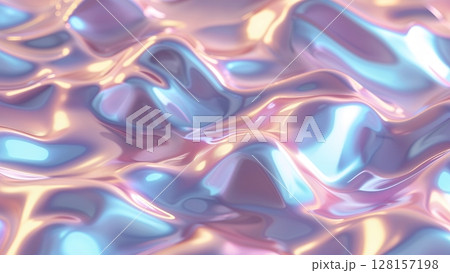 パステルメタリックの幻想：滑らかな光沢が織りなす抽象アート 128157198