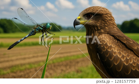 空の主張!?トンボとトンビがトントン拍子に会議中 空の主張!?トンボとトンビがトントン拍子に会議中 128157759