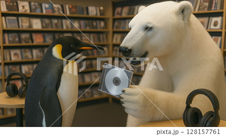 ペンギンがCDショップに!?“何曲”だ？と言われクマった一日 128157761