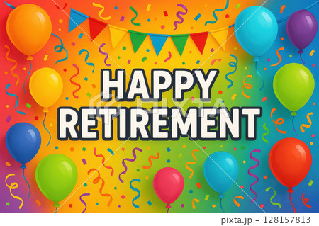 Happy retirement party celebration with...のイラスト素材 [128157813] - PIXTA