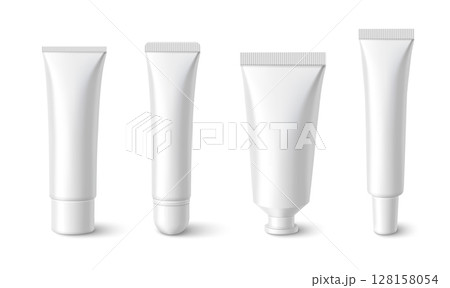 White lip cream tube collection White lip cream tube collection 128158054