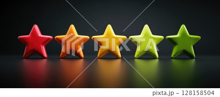 colorful shining stars rating concept illustration 128158504