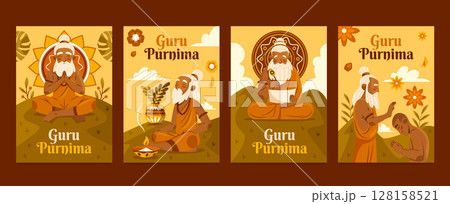 Guru Purnima Spiritual Celebration Card Collection 128158521