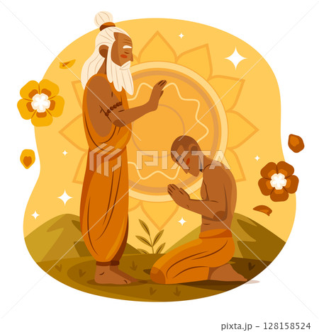 Guru Purnima Spiritual Teacher Illustration 128158524