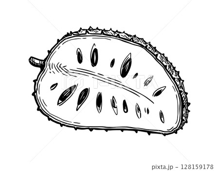Halved soursop. Halved soursop. 128159178