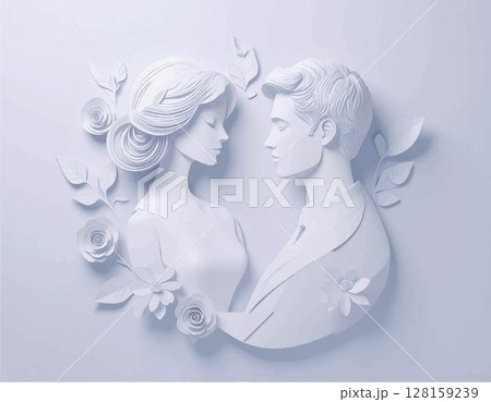 結婚　ウェディング　イラスト 128159239