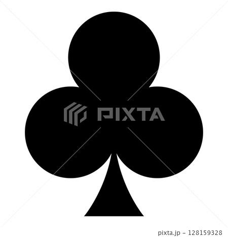 Playing card suit symbol Clubs shape, vector illustration Playing card suit symbol Clubs shape, vector illustration 128159328