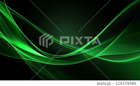 ブラックとグリーンの近未来的な抽象ライン 128159366