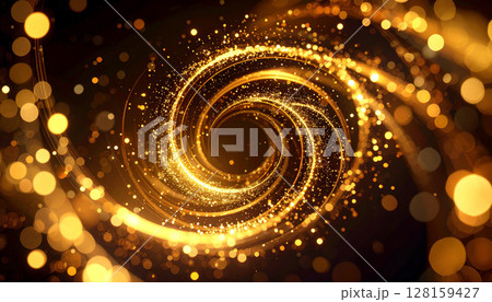 黄金に輝く渦巻きの幻想空間 128159427