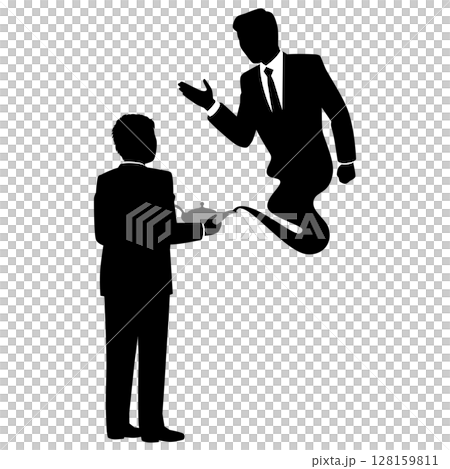 魔法のランプと男性ビジネスマン 128159811