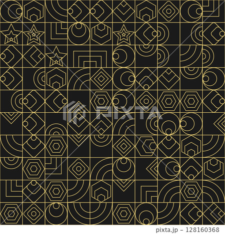 Abstract geometric pattern of arbitrary shapes. Seamless design, background for texture, fabric, packaging and creative design 128160368